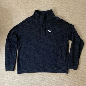 Women's PINK Large, Quarter Zip, Dark Gray Sweater